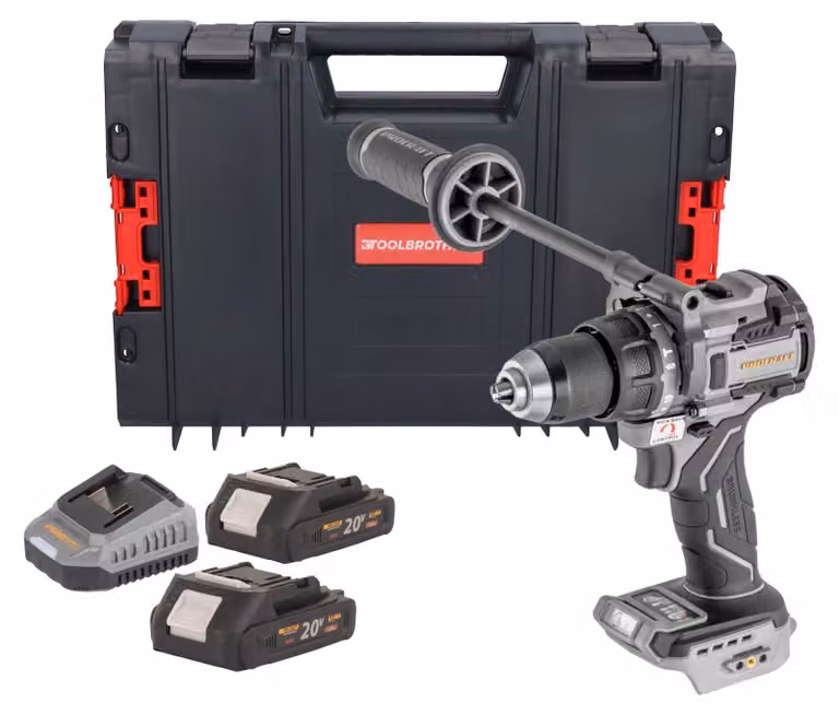 Avvitatore a percussione a batteria ProCraft Industrial CD20C-BB 20 V 120 Nm brushless + 2 batterie da 2,0 Ah + caricabatterie + valigetta RHINO