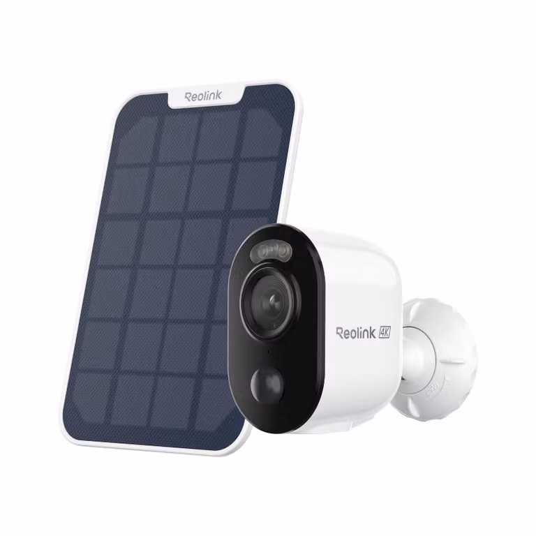 Reolink Argus 3 Ultra+Pannello solare, telecamera di sicurezza per esterni 4K 8MP, WiFi 5/2,4 GHz, visione notturna a colori, rilevamento intelligente, audio a 2 vie