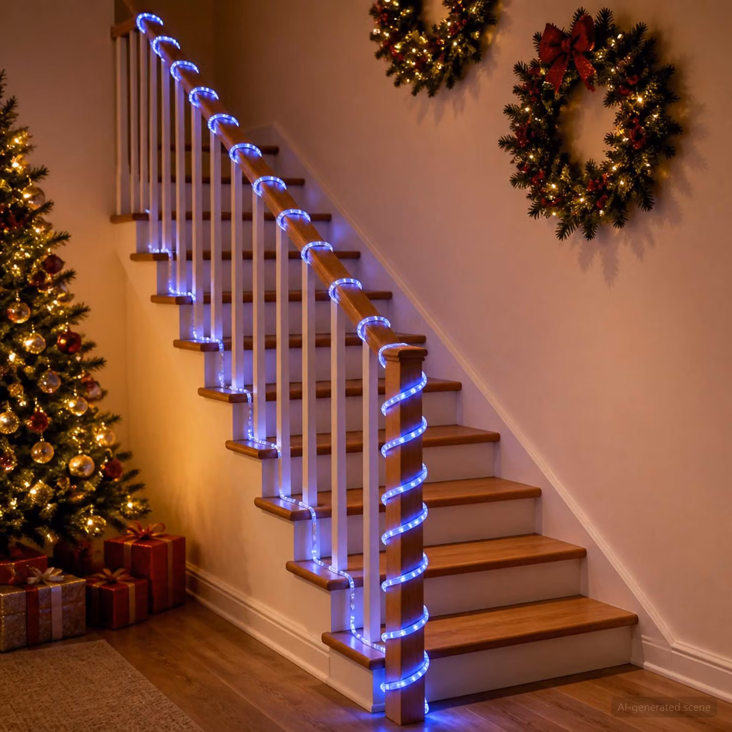 vidaXL Tubo luminoso LED di Natale 1200 LED Blu 50 m
