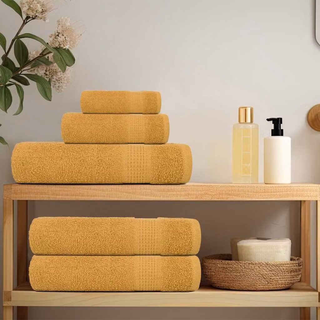 vidaXL Asciugamani FROGN 2 pz Oro 100x200 cm 360 g/m²