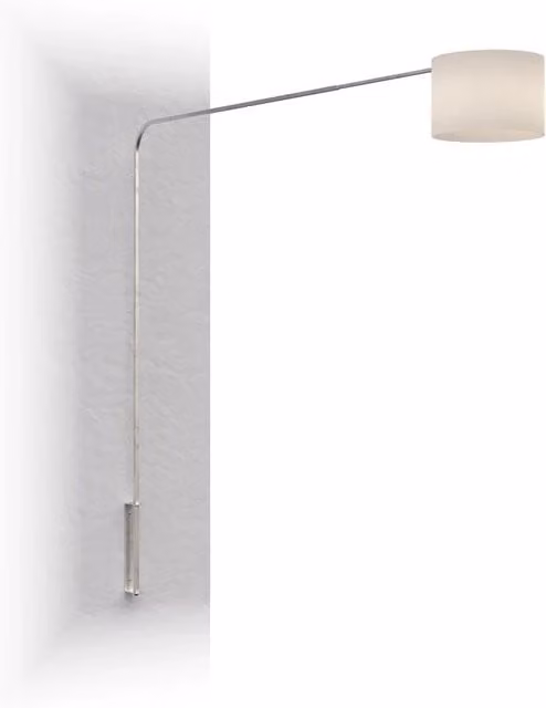 Piantana Contemporanea Corner Metallo Cromo Tessuto Bianco 1 Luce E27