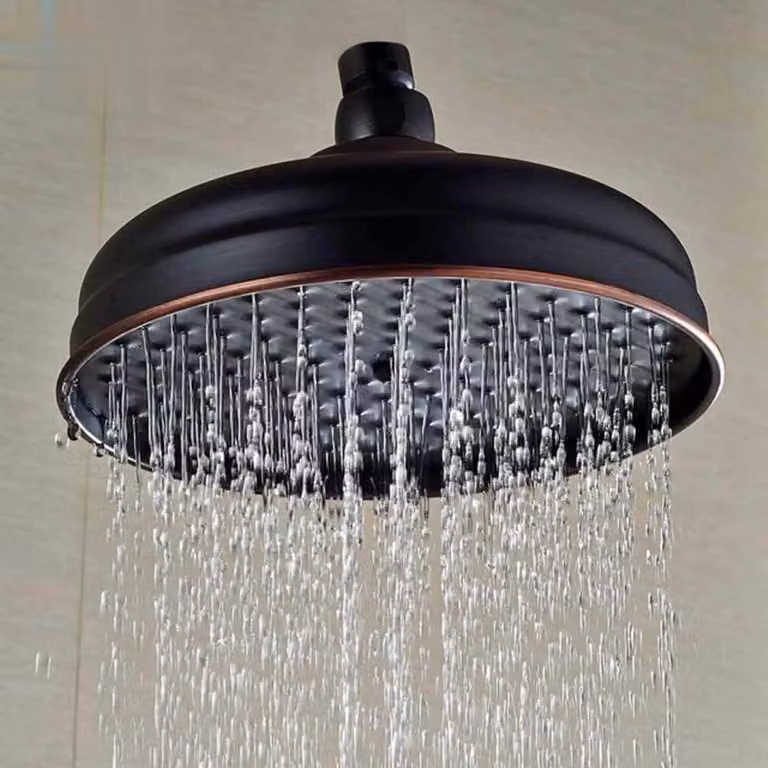 Testina doccia Regendusche, 8 pollici, bronzo nero, raccordo in ottone da 1/2 di pollice