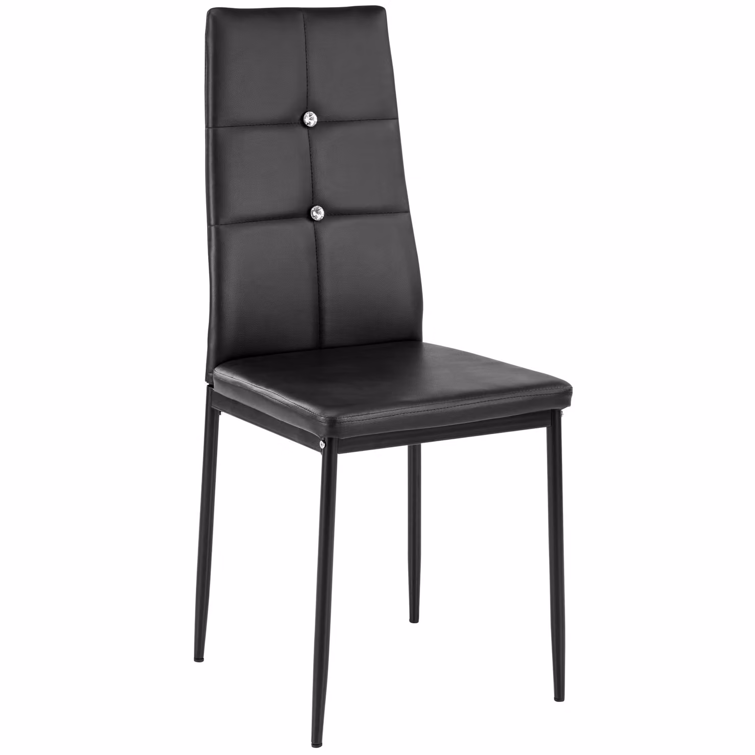 Set di 8 sedie da sala da pranzo e cucina tectake in ecopelle nera con struttura in metallo e plastica, stile moderno – 2