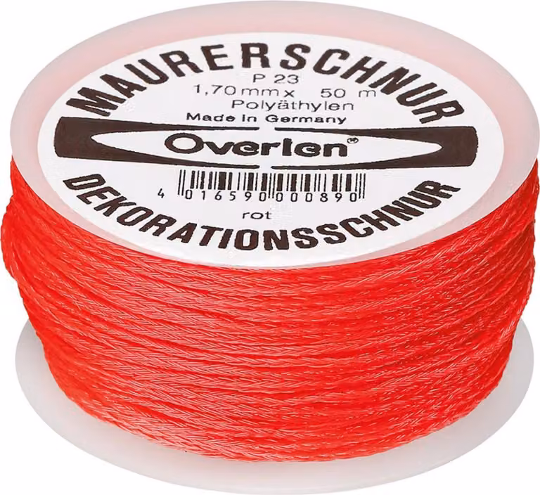 Corda Overmann per muratori PE 1,7 mm 50 m rosso