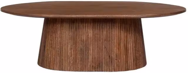 Tavolino basso ovale MITCHEL – Legno esotico di mango marrone 120x70 cm