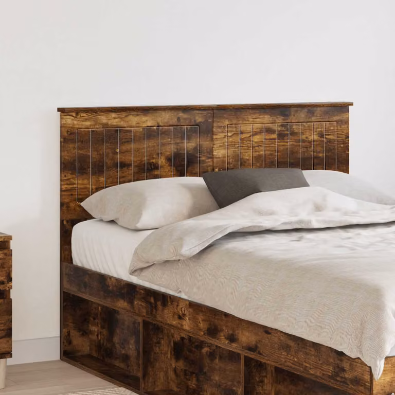 Testiera per letto vidaXL in legno ingegnerizzato rovere fumé marrone