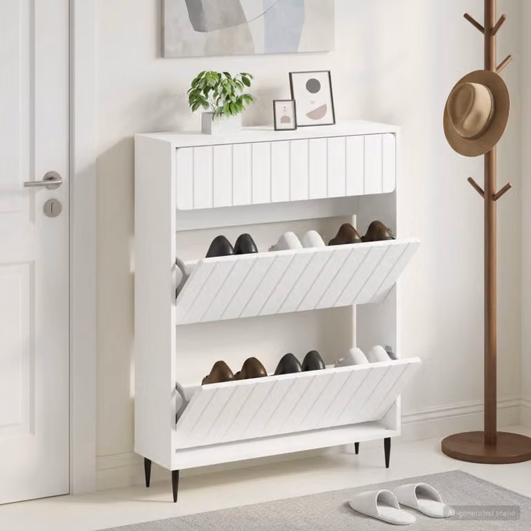 Mobile porta scarpe ZWOLLE vidaXL bianco moderno L/P/H: 78 x 24 x 103 cm