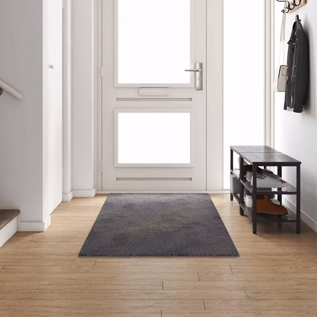 Runner in moquette vidaXL grigio, 100 x 300 cm, in polipropilene hand-tufted, antiscivolo e resistente alle macchie
