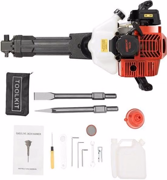 Benzine Sloophamer 1900W - 52CC, motore a 2 tempi, per la demolizione di pietra e la creazione di scavi nel terreno