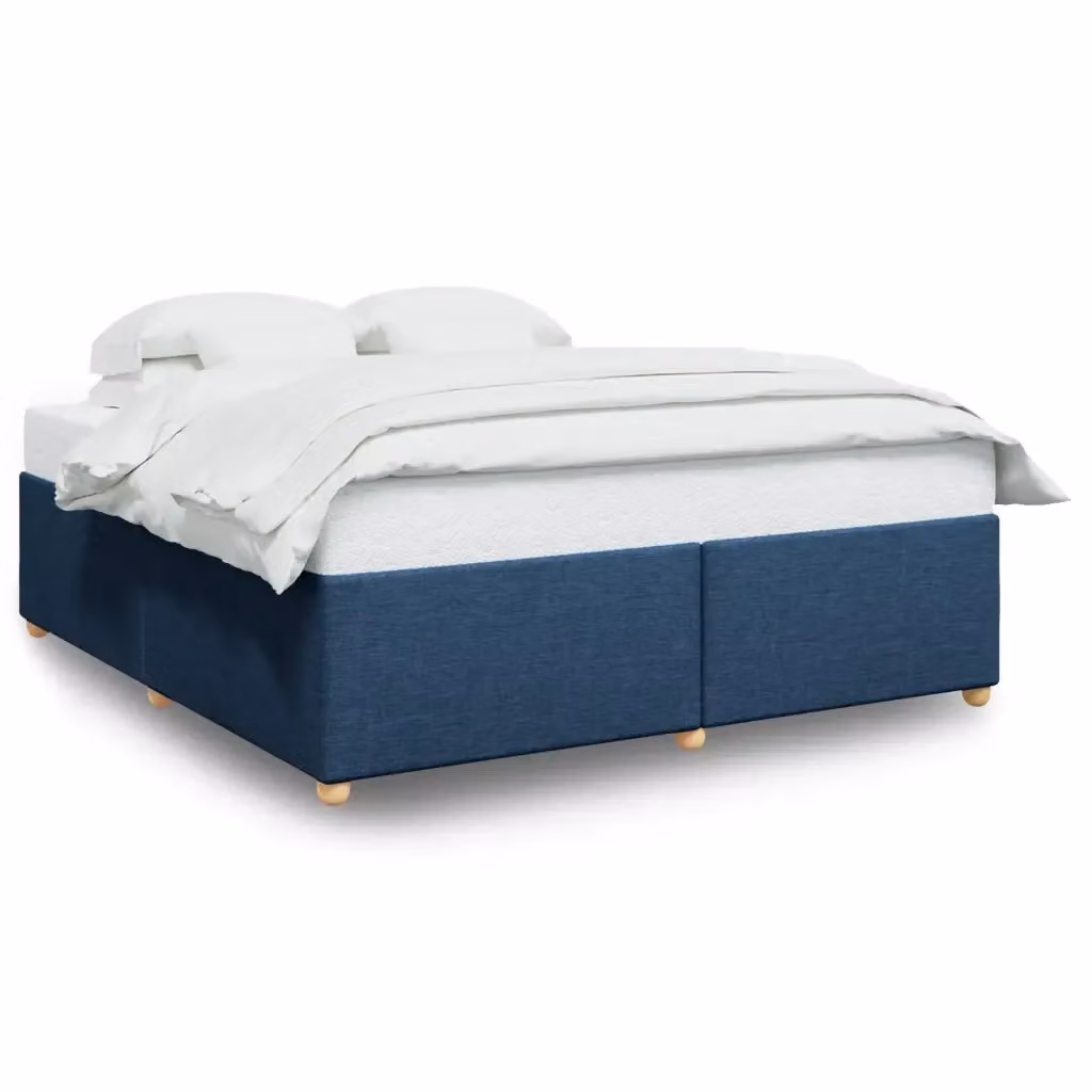 vidaXL Giroletto senza Materasso Blu in Tessuto e Legno 180 x 200 cm – 2