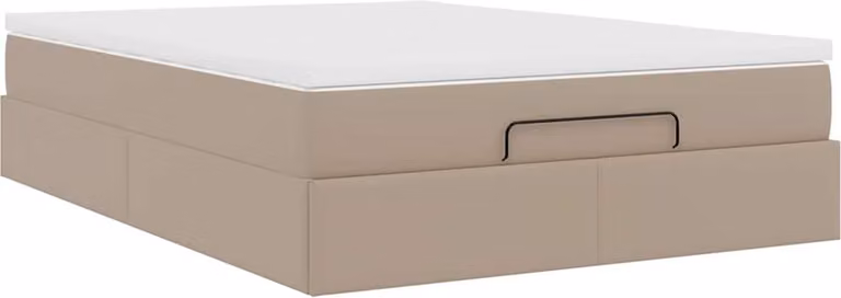 Struttura Letto Pouf con Materasso 140x190 cm Pelle finta
