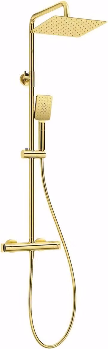 Casa Padrino Set doccia con soffione e doccetta oro H. 85-122,5 cm