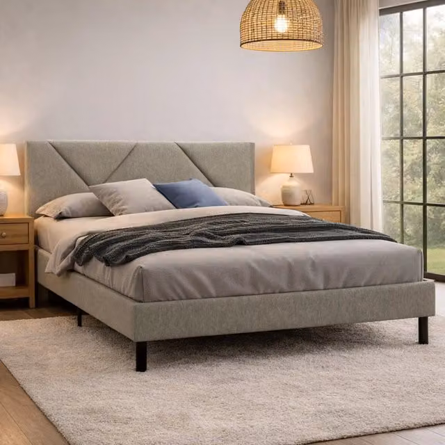 Hypnos, Letto Matrimoniale Dimensione Materasso 160x200 cm, Grigio Tortora
