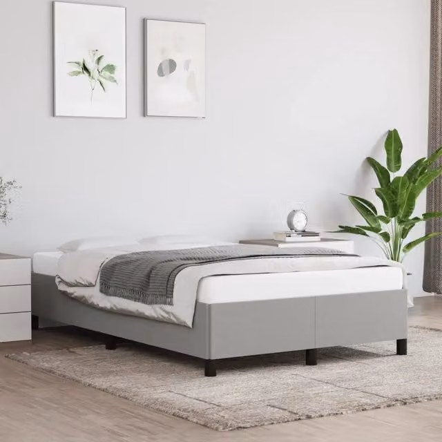 Giroletto senza Materasso-Struttura Letto Grigio Chiaro 120x190 cm in Tessuto 271834