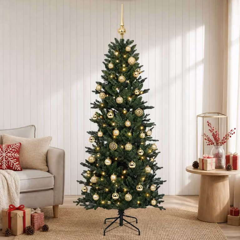vidaXL Albero di Natale artificiale con palline 150 cm 150 LED