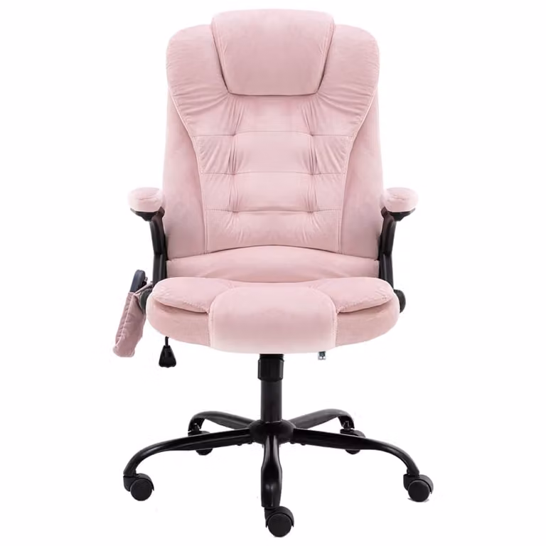 Sedia da Ufficio Massaggiante Rosa in Velluto