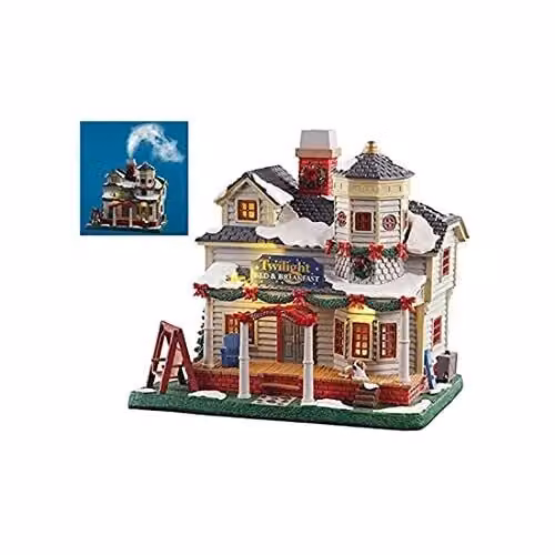 Lemax 15740 Twilight Bed and Breakfast Decorazione Villaggio di Natale Multicolore con Effetto Fumo e Luci alle Finestre – 2