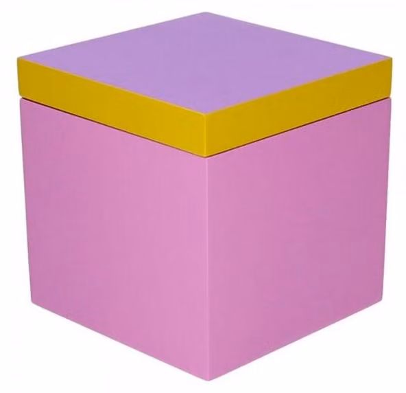 Contenitore regalo "Aufbewahrungsbox Neo" quadrato, disponibile nei colori lilla, giallo e rosa (13x13x13 cm)