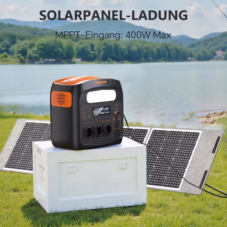 Centralina portatile – Generatore solare – Stazione di ricarica – Batteria al litio – 1200W – Per uso esterno