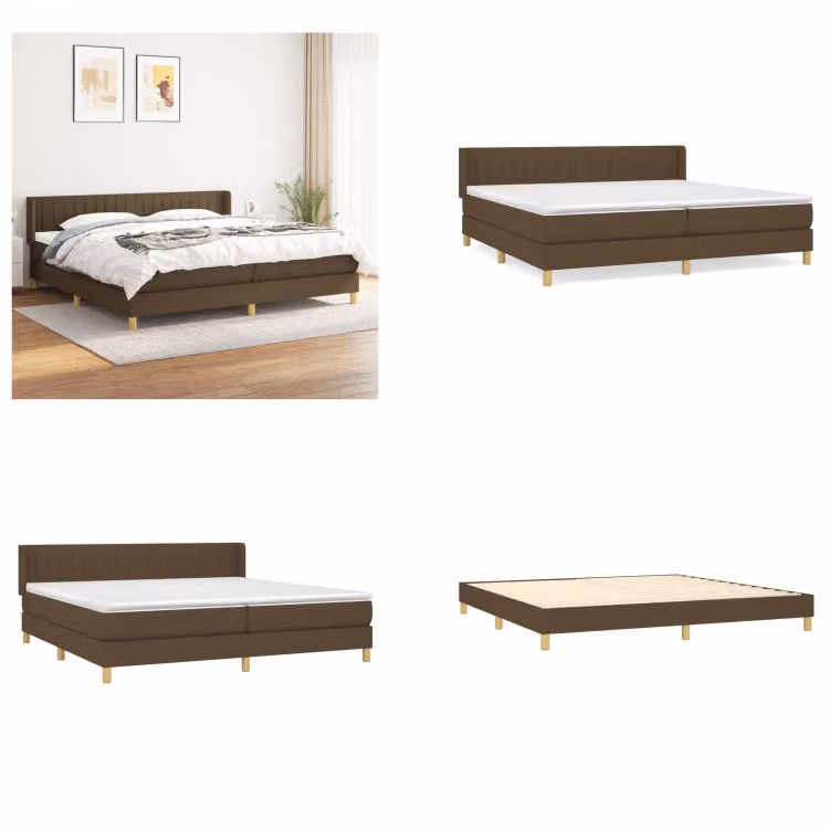 vidaXL Letto a molle con materasso in tessuto marrone scuro 200x200 cm - Letto a molle - Boxspringbetten - Bett - Schlafzimmermöbel