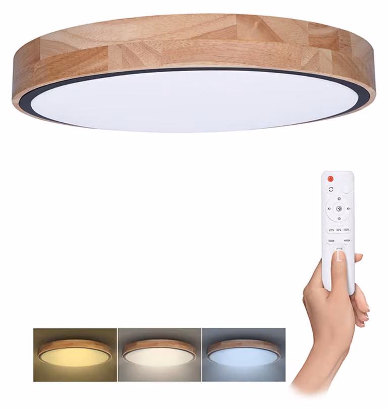 Plafoniera LED Solight WO8006 Iron Oak 60 W 4200 lm 3000-6000 K rovere con telecomando