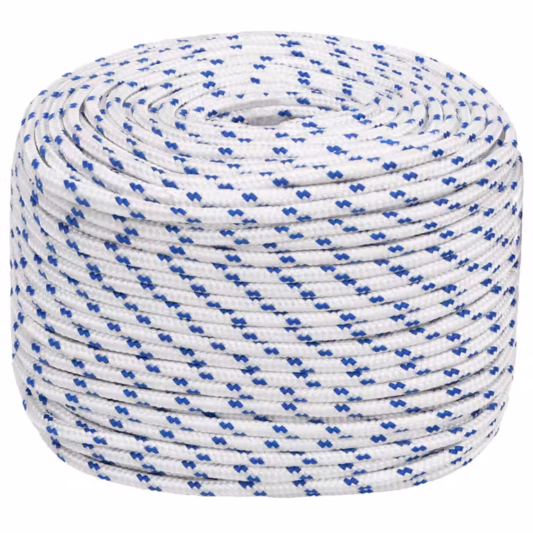 Corda multiuso vidaXL in plastica, Bianco e Blu, Lunghezza: 50 m, Diametro: 6 mm, Carico massimo: 240 kg