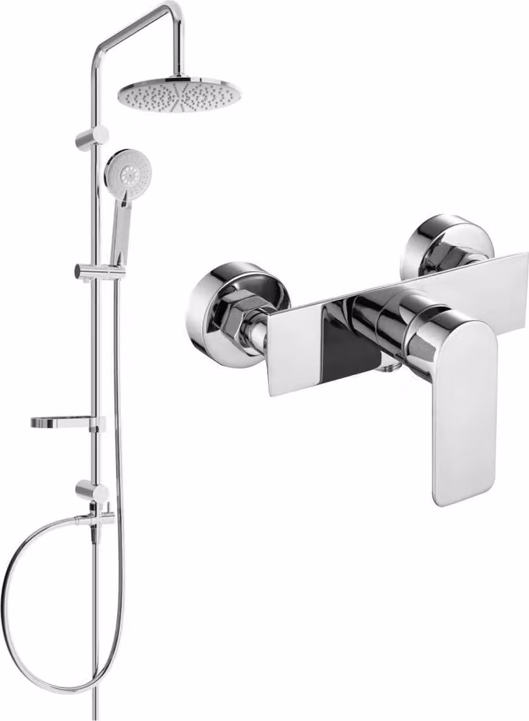 Mexen Carl set doccia esterno con soffione e miscelatore doccia Alexa, cromo - 71240240-00