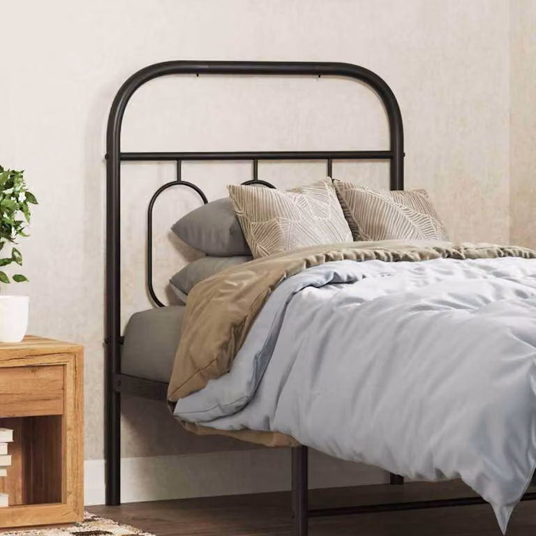 Testiera di ricambio vidaXL in metallo nero opaco per camera da letto