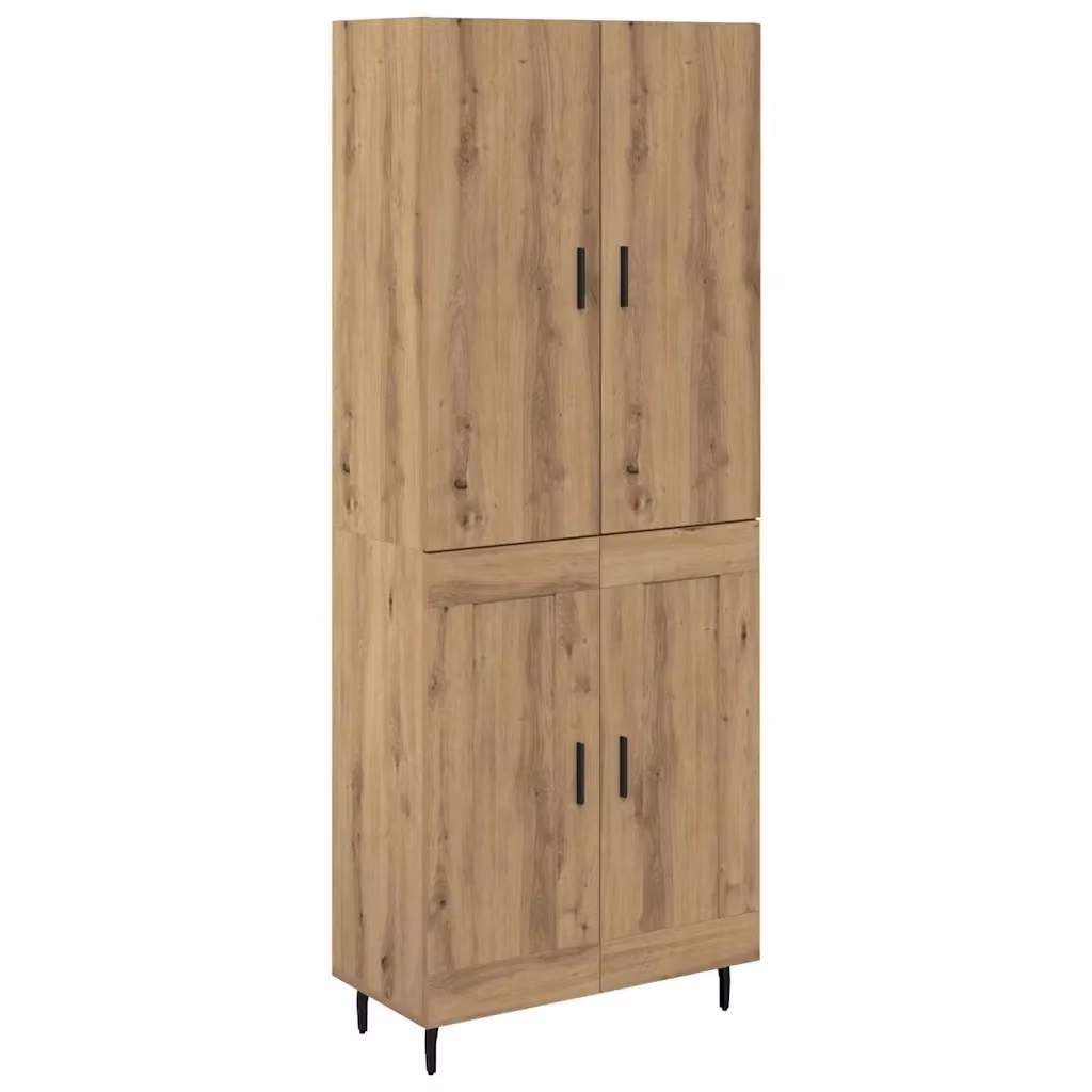 Set di 2 credenze moderne vidaXL in legno e vetro color marrone L/P/H: 69,5 x 34 x 180 cm – 2