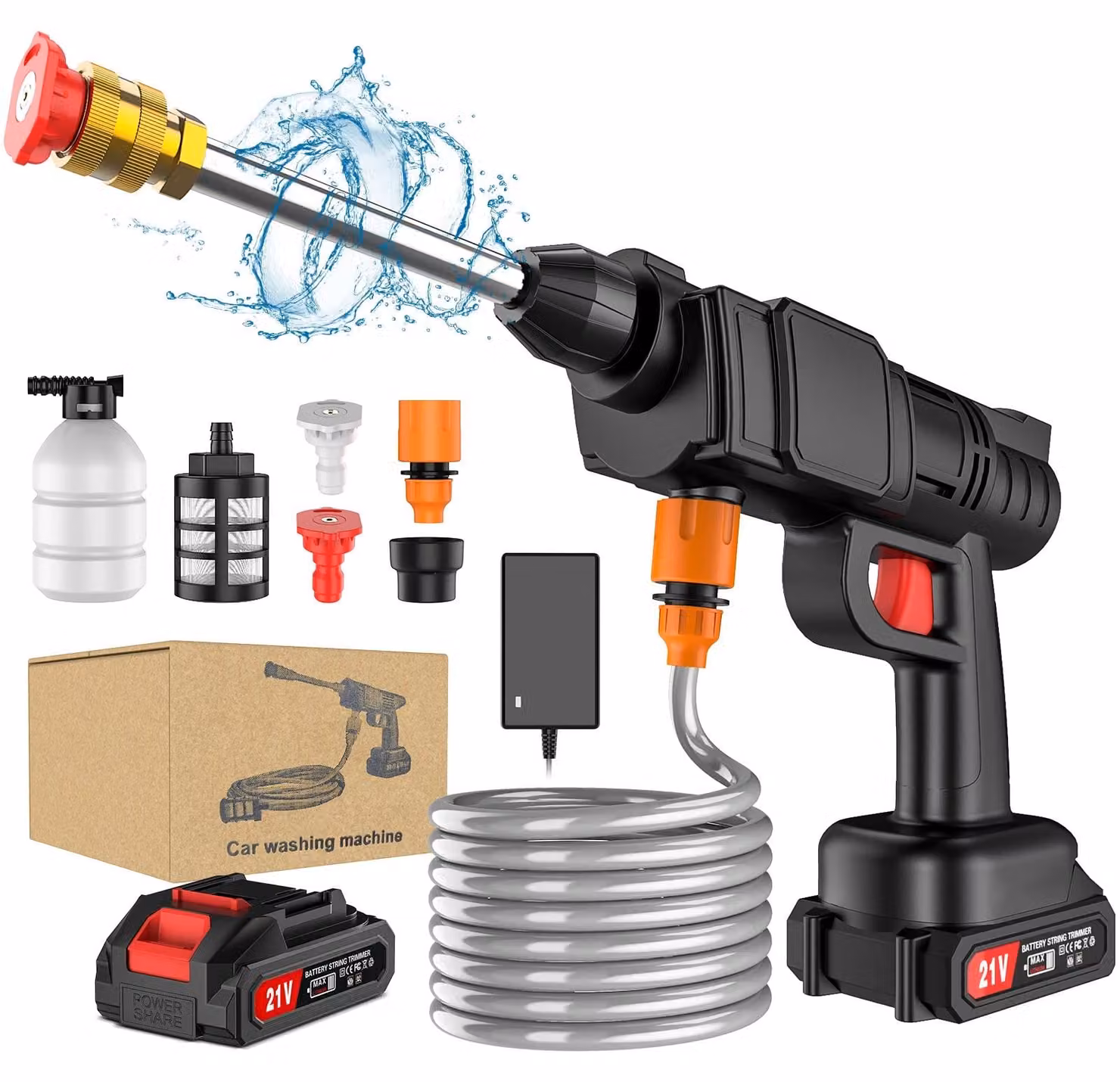 Idropulitrice, design senza fili, compatibile con batteria da 21V, include 1 batteria, modello per il mercato europeo