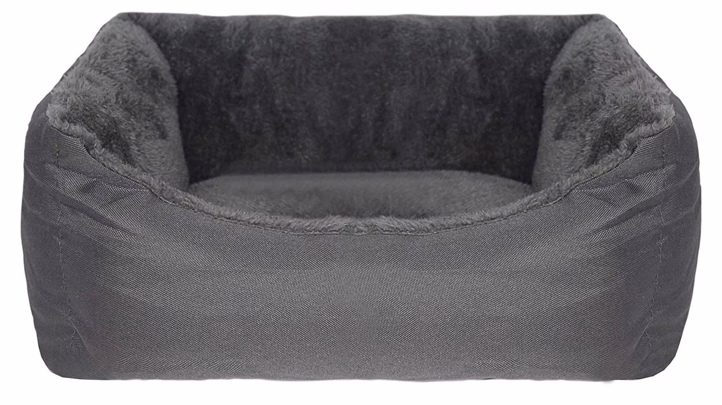 Cuscino a doppio strato, color grigio scuro, dimensioni 62x50x17 cm