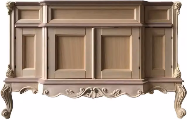 Mobile bagno classico in legno di faggio non trattato Mobili 2G L: 130 cm, P: 60 cm, H: 82 cm – 3
