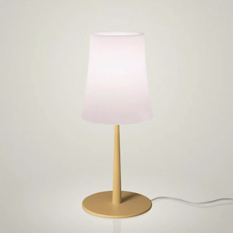 Foscarini Lampada da tavolo di design Birdie Easy, Giallo / Arancione, Soggiorno / Sala da pranzo, Metallo, Design, Lampada da tavolo