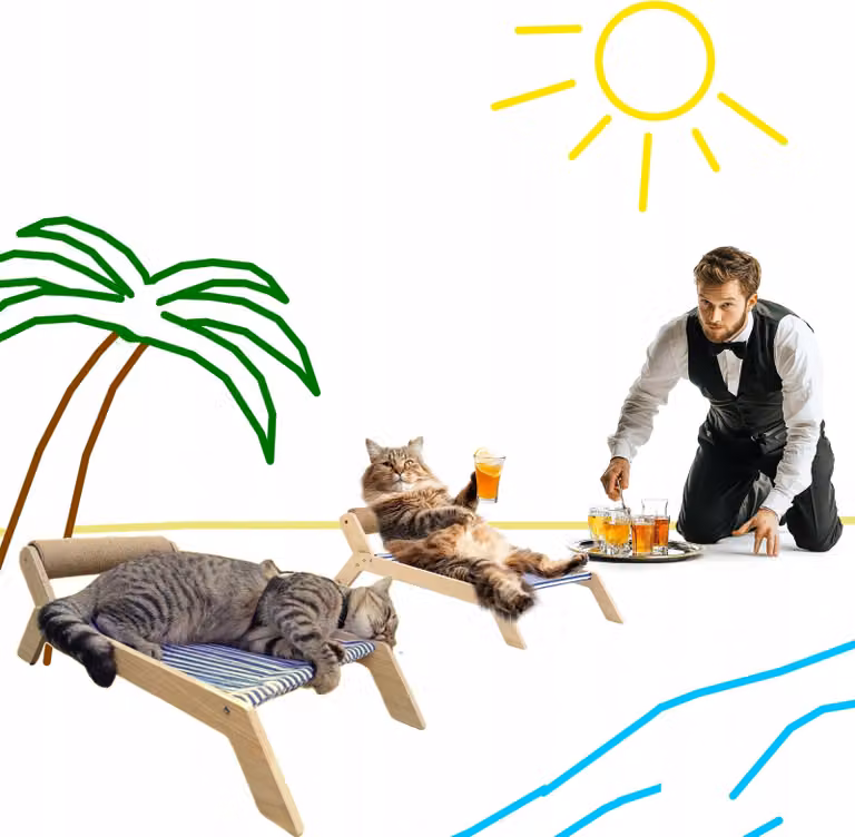 Ponte per gatti per le vacanze con tiragraffi 58 cm
