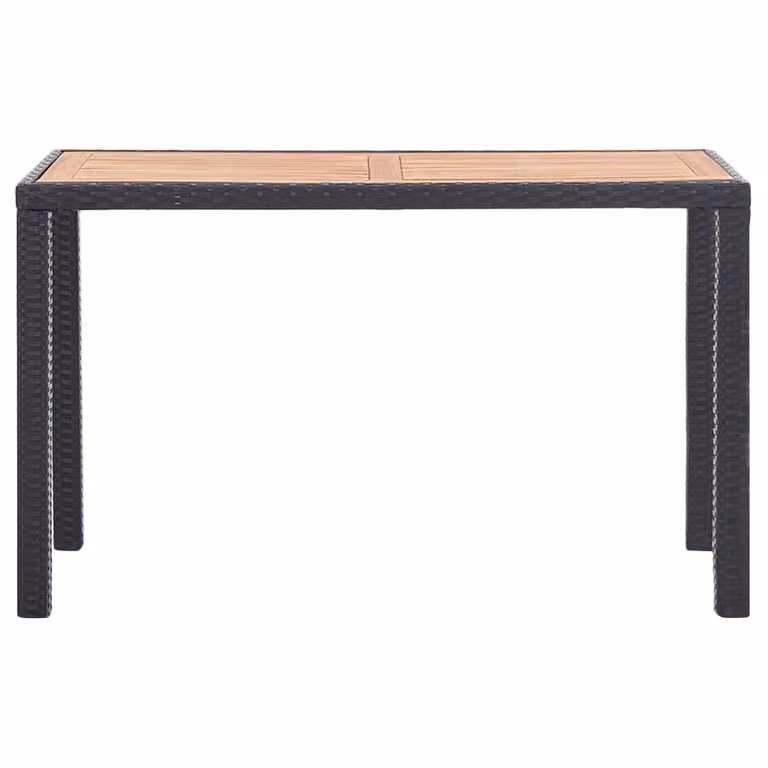 vidaXL Tavolo da giardino nero e marrone 123x60x74 cm in legno massiccio di acacia