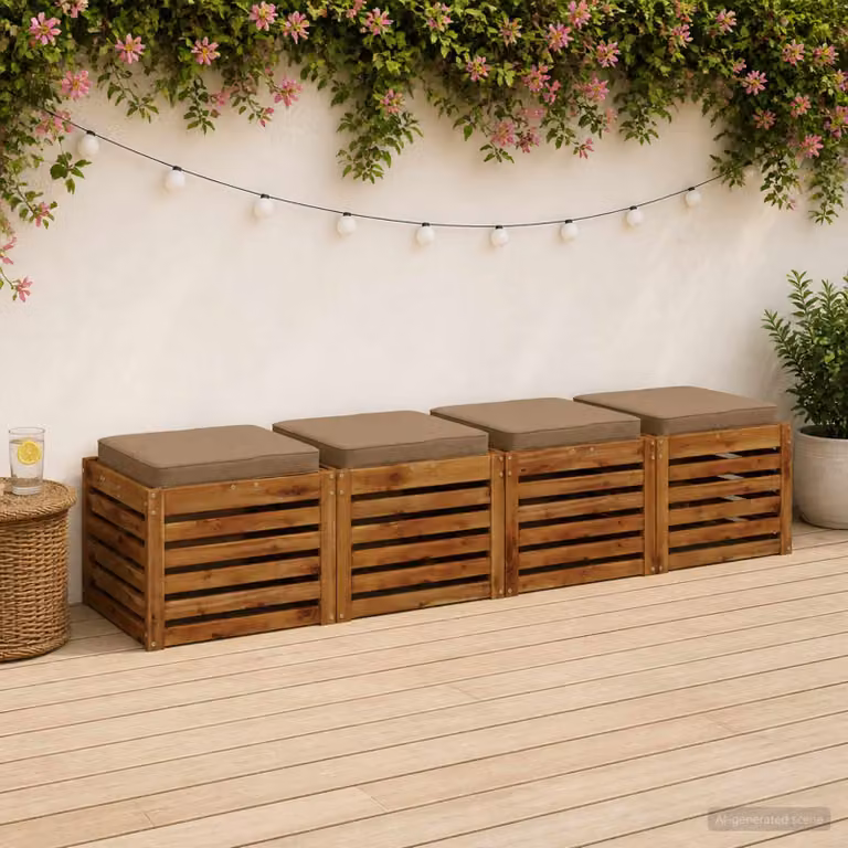 Set di 4 cuscini per sedia vidaXL in poliestere con imbottitura in schiuma, coperture rimovibili e lavabili, design moderno rettangolare, disponibili in beige, grigio o marrone