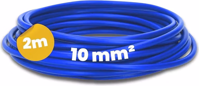 Kalitec 2 metri H07V-K 10 mm² blu scuro Cavo di cablaggio I Cavo flessibile I Treccia 10 mm² I Cablaggio a trefoli sottili I Cavo singolo Armadio contatori I Cavo monofilare per quadro elettrico