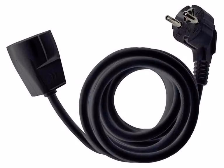 Cavo di prolunga, sezione 3x1,5 mm², lunghezza 2 metri, colore nero