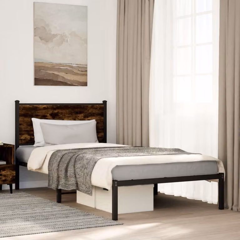 vidaXL Giroletto in Metallo Marrone per Adulti L/P/H: 100 x 200 x 91,5 cm