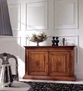Credenza madia in legno massiccio stile rustico KIVIO colore marrone per sala da pranzo