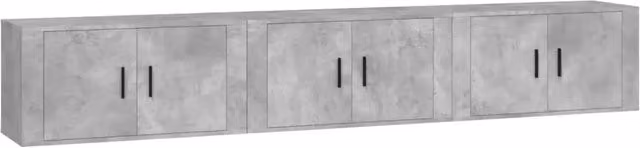 Mobili Porta TV a Parete 3 pz | Armadietto TV | Mobile Porta TV Grigio Cemento 80x34,5x40 cm