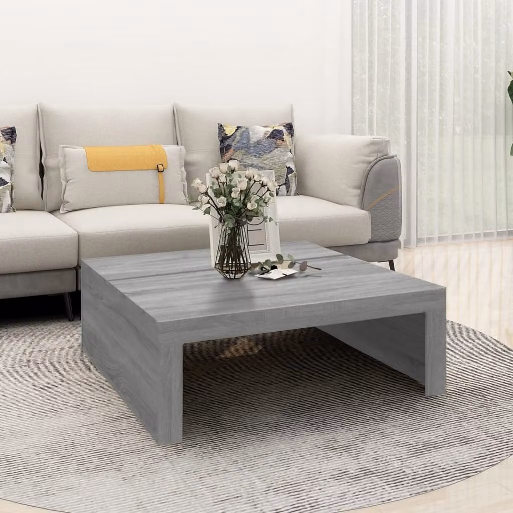 Maison Exclusive - Tavolino grigio Sonoma 100x100x35 cm Materiale ligneo
