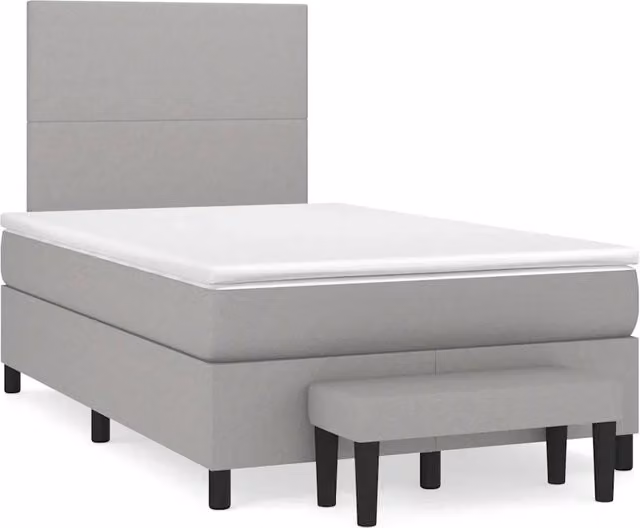 Letto con Giroletto a Molle e Materasso Ibrido vidaXL in Grigio e Bianco L/P/H: 120 x 200 x 193 cm