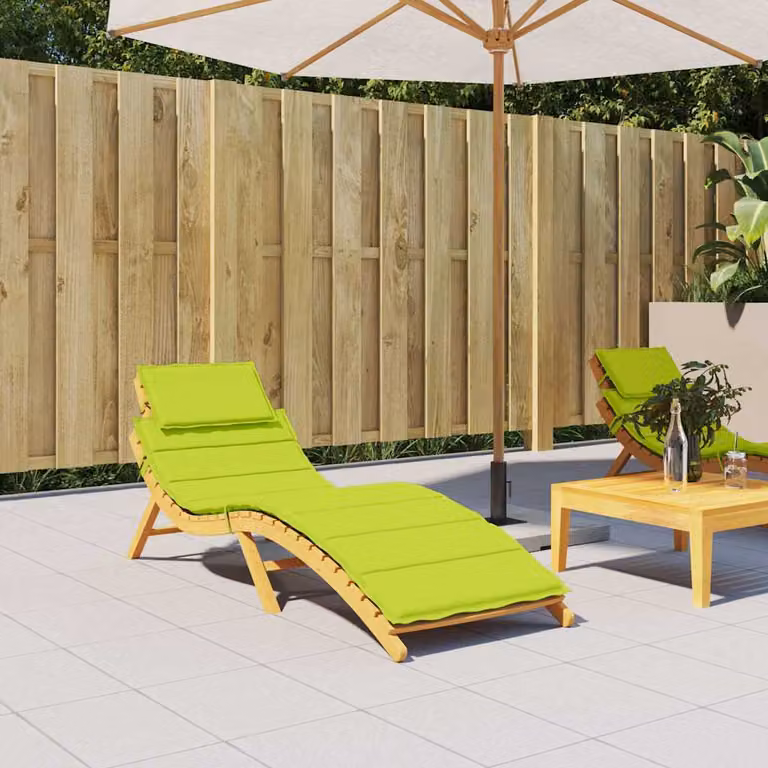 vidaXL Cuscino per Lettino Verde in Tessuto Oxford Idrorepellente e Traspirante L/P/H: 186 x 58 x 4 cm