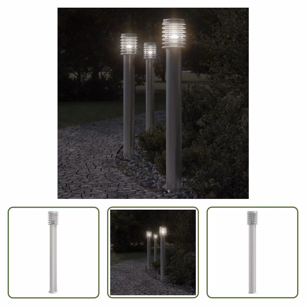 The Living Store luce di percorso argento 110 cm in acciaio inox