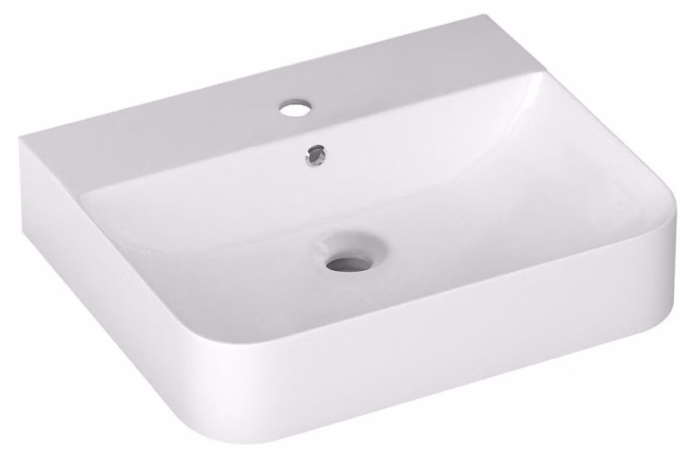 Sapho Isvea Sott Aqua - Lavabo da appoggio, 605x500 mm, con 1 foro per rubinetto, bianco 10SQ51061