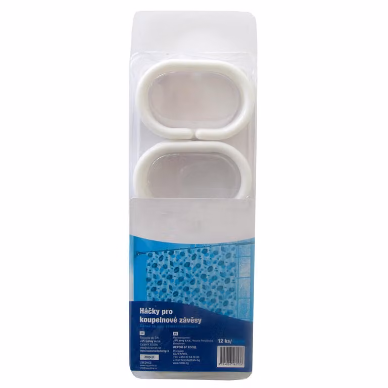 Ganci per tenda da doccia bianchi 12 pz
