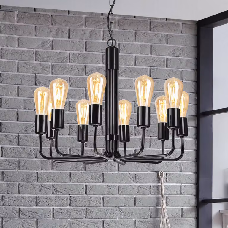 Lampadario a soffitto Malou Lamkur, dimmerabile, Nero, Soggiorno / Sala da pranzo, Metallo, Moderno, Lampadario