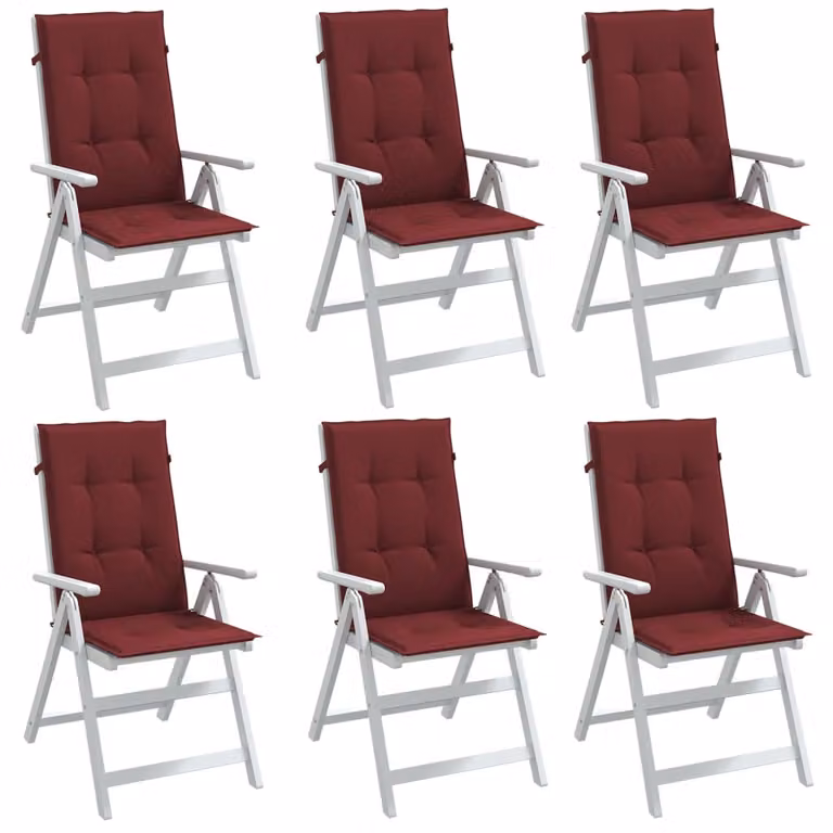 vidaXL Cuscini per Sedia con Schienale Alto in Schiuma e Rivestimento in Poliestere, Colore Rosso, L 120 x P 50 x H 4 cm