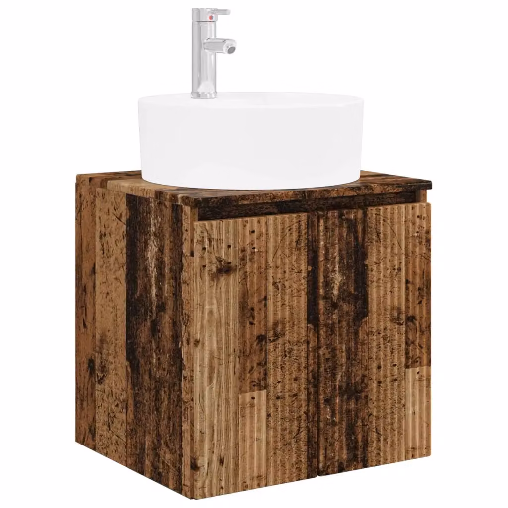 Mobile Lavabo da Parete vidaXL in Legno Marrone Opaco L: 49,5 cm, P: 44,5 cm, H: 65 cm – 2